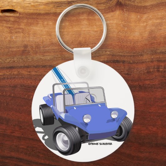 Manx Blue mit Surfboard Schlüsselanhänger (Vorderseite)