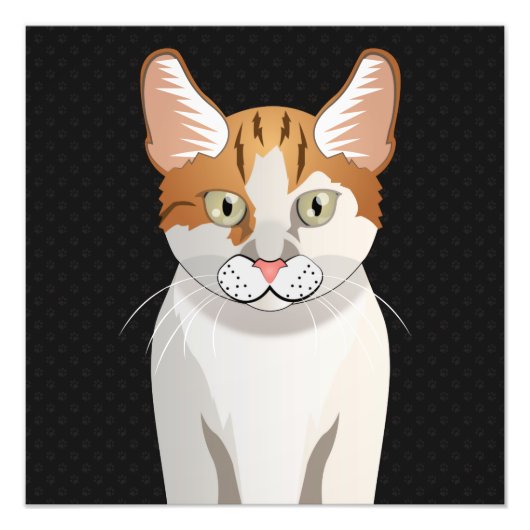 Manx Cat Cartoon Paws Fotodruck (Vorne)