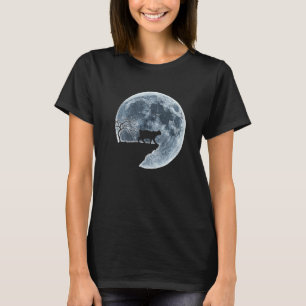 Manx Cat Halloween Kostümmond Silhouette T-Shirt