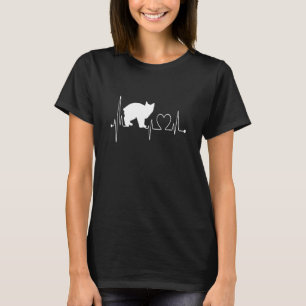 Manx Cat Heartbeat EKG Funny I Liebe My Manx Cat T-Shirt