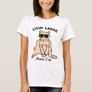 Manx Cat Livin's große Sonnenbrille Kitty T-Shirt