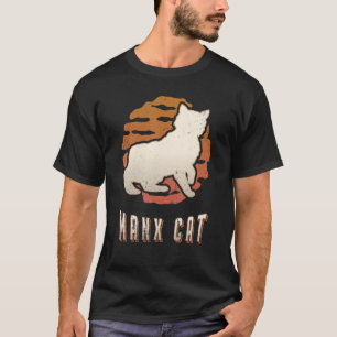 Manx Cat Vintag Retro Classic Animal Sunset T-Shirt