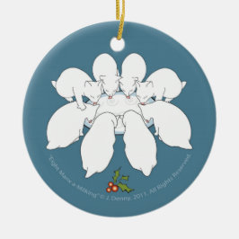 Manx ein-Melken acht… Weihnachtsbaum Keramik Ornament