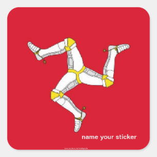 Manx Flaggenaufkleber Isle of Mans Quadratischer Aufkleber