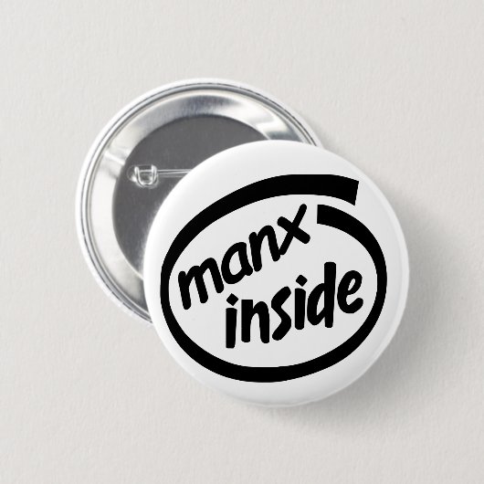 Manx inneres Abzeichen Button (Vorne & Hinten)