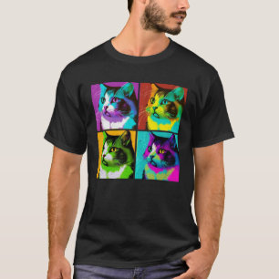 Manx-Katze Pop-Illustration Farbige Tier Frauen T-Shirt