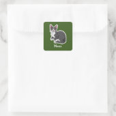 Manx Quadratischer Aufkleber (Tasche)
