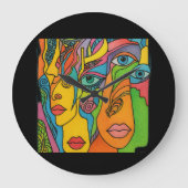 Many faces große wanduhr (Vorderseite)