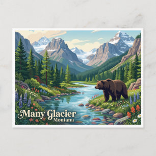 Many Glacier Valley Babb Montana Postkarte