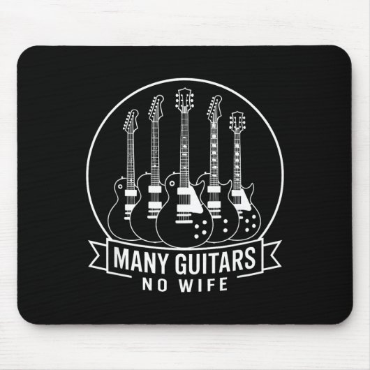 Many Guitars One Wife Funny For Men Women Mousepad (Vorne)