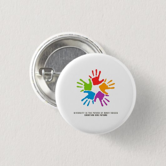 Many Hands, One Future – diversity design Button (Vorne & Hinten)