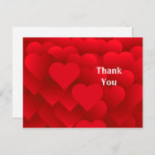 Many Hearts Thank You Postcard Postkarte (Vorne/Hinten)