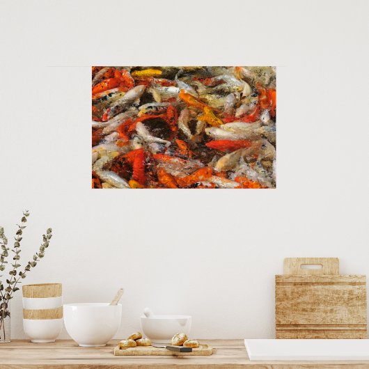 Many koi carp multicolor poster (Küche)
