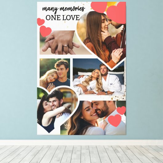 Many Memories One Love Custom Collage Leinwanddruck (Insitu (Holzboden))