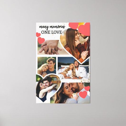 Many Memories One Love Custom Collage Leinwanddruck (Vorderseite)