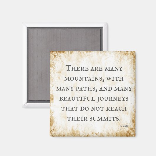 "Many Mountains and Many Paths" - inspirierendes Z Magnet (Vorderseite/Rückseite)
