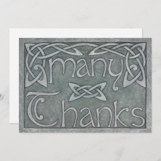 "Many Thanks" Celtic Thank You Card Dankeskarte (Vorne/Hinten)