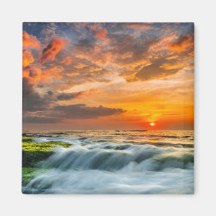 Manyar Strand am Sonnenaufgang Magnet