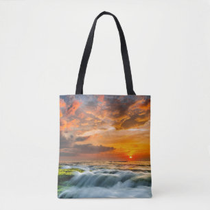 Manyar Strand am Sonnenaufgang Tasche