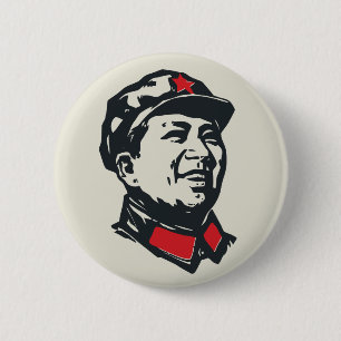 Mao-Porträt Button