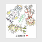 MAOR 4x4" Chibi Cast Sticker #1 (Blatt)