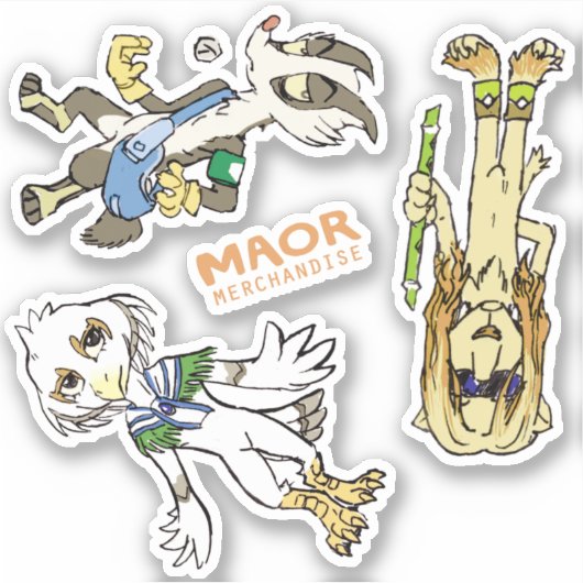MAOR 4x4" Chibi Cast Sticker #3 (Vorderseite)