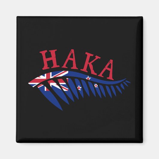 Maor Haka Silver Fern Neuseeland Flag - Geschenkid Magnet (Vorne)