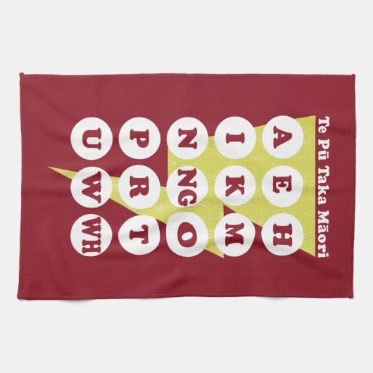 Maori Alphabet Learning the Reo Geschirrtuch (Horizontal)