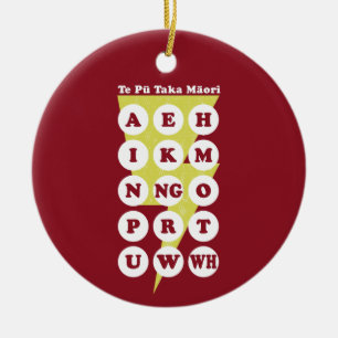 Maori Alphabet Learning the Reo Keramik Ornament