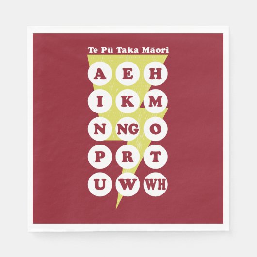 Maori Alphabet Learning the Reo Serviette (Vorderseite)
