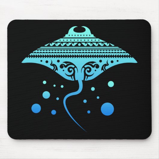 Maori Batoidea Stingray Tribal Tattoo Geschenkidee Mousepad (Vorne)