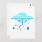 Maori Batoidea Stingray Tribal Tattoo Geschenkidee Postkarte (Vorne/Hinten)