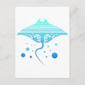 Maori Batoidea Stingray Tribal Tattoo Geschenkidee Postkarte (Vorderseite)
