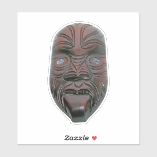 Maori Carved Mask Aufkleber (Blatt)