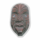 Maori Carved Mask Aufkleber (Vorderseite)