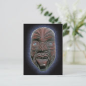 Maori Carved Mask - Postkarte (Stehend Vorderseite)
