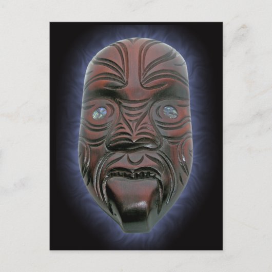 Maori Carved Mask - Postkarte (Vorderseite)