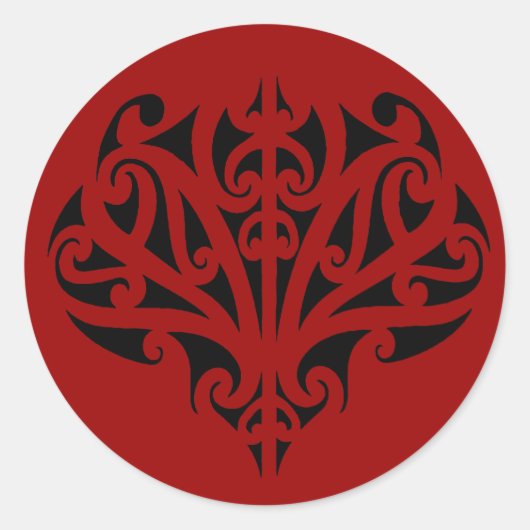Maori Design Runder Aufkleber (Vorderseite)