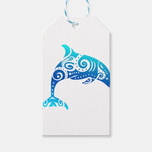 Maori Dolphin Polynesischer Stamm Tattoo Geschenk  Geschenkanhänger (Vorderseite)