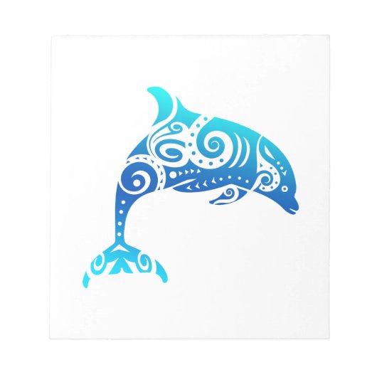 Maori Dolphin Polynesischer Stamm Tattoo Geschenk Notizblock (Vorderseite)