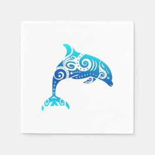 Maori Dolphin Polynesischer Stamm Tattoo Gift Serviette