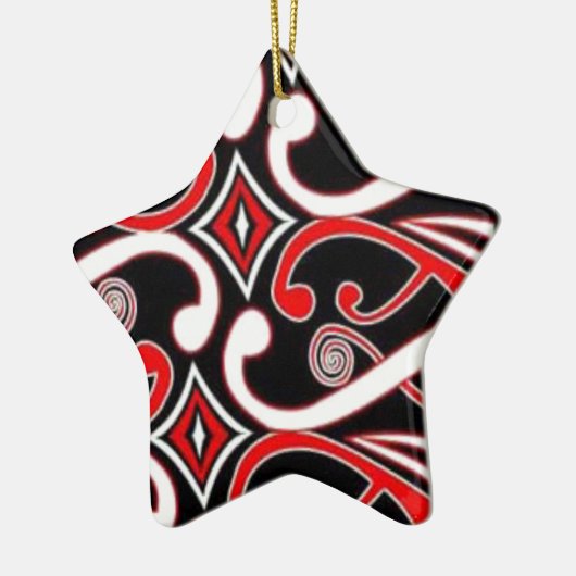 Maori- Entwürfe Keramik Ornament (Links)