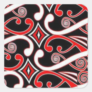 Maori- Entwürfe Quadratischer Aufkleber