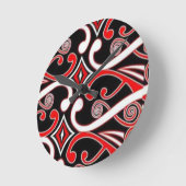 Maori- Entwürfe Runde Wanduhr (Winkel)