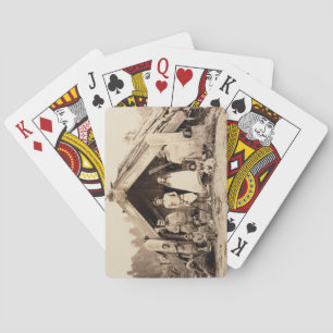 Maori- Familie, Neuseeland, c.1880s (Albumendruck) Spielkarten