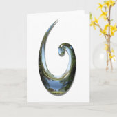 Maori Fish Hook - Chrome Card Karte (Gelbe Blume)