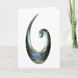 Maori Fish Hook - Chrome Card Karte