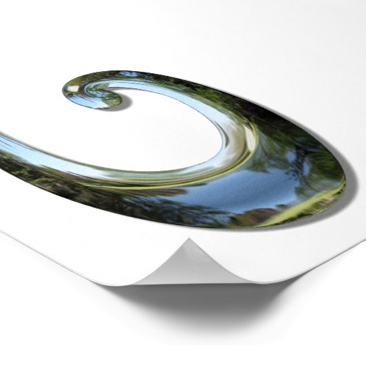 Maori Fish Hook - Chrome Poster (Ecke)