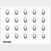 Maori Fish Hook - Chrome Runder Aufkleber (Blatt)