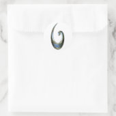 Maori Fish Hook - Chrome Runder Aufkleber (Tasche)